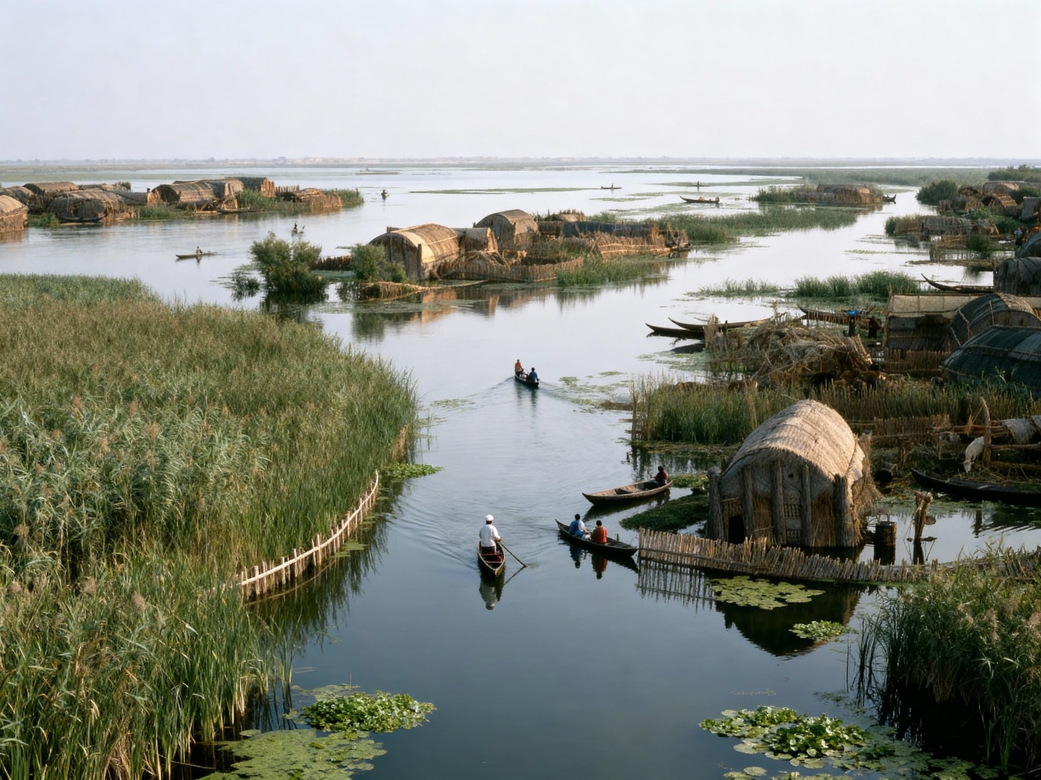 Iraqi marshlands at sunrise
